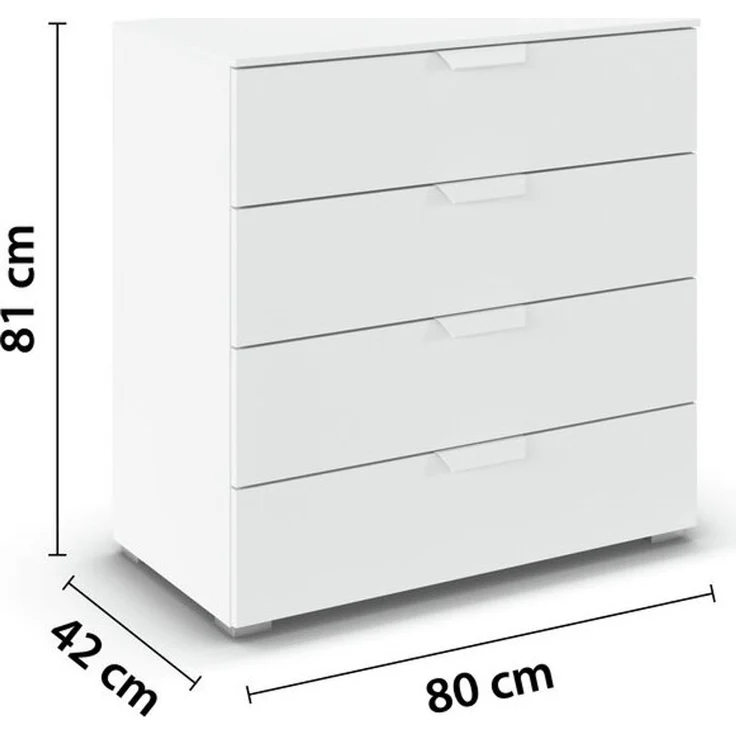 rauch Aditio Box, Kommode, 4 Schubladen, mit Softclose-Funktion, Farbe Weiß, BxHxT 80x81x42cm – Bild 4