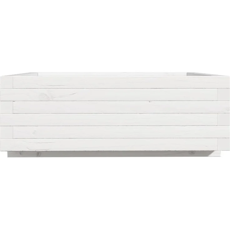 vidaXL Pflanzkübel Weiß 70x70x26,5 cm Massivholz Kiefer 847304 – Bild 5