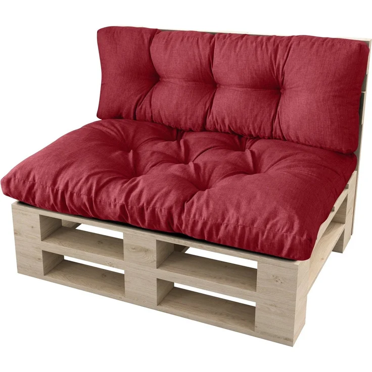 sunnypillow Palettenkissen Malmo - Set Sitzkissen 120x80x12 + Rückenkissen 120x40x15, palettenmöbel palettencouch polsterauflage