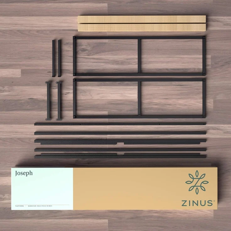 Zinus Joseph Modern Studio 25,5 cm Plattform Low Profile Bed Frame, Legierter Stahl Holz, Schwarz, 150x200 cm – Bild 7