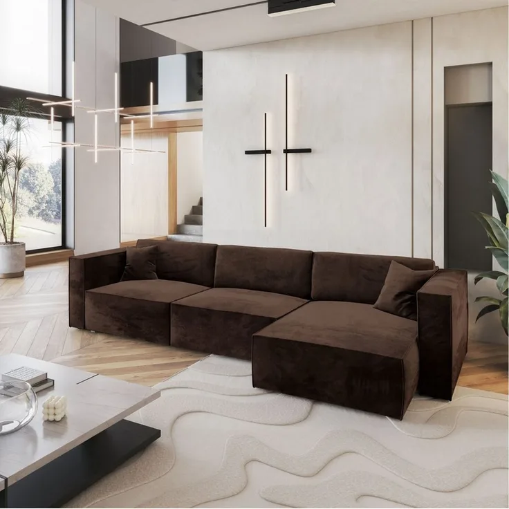 Masseno Ecksofa TOLMO mit Schlaffunktion L-Form, Sofa mit Bettkasten