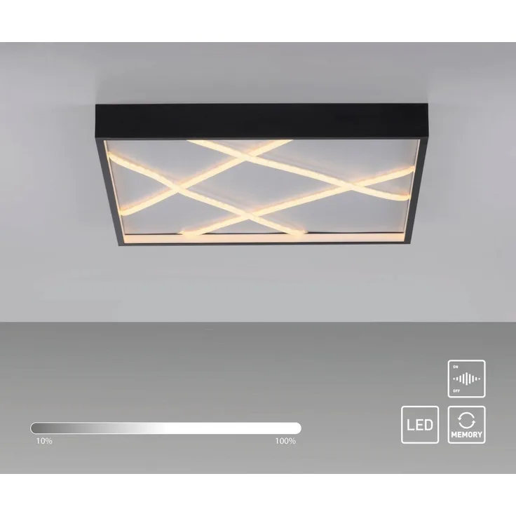 JUST LIGHT 14093-18 MIKADO Deckenlampe eckig schwarz 3000K