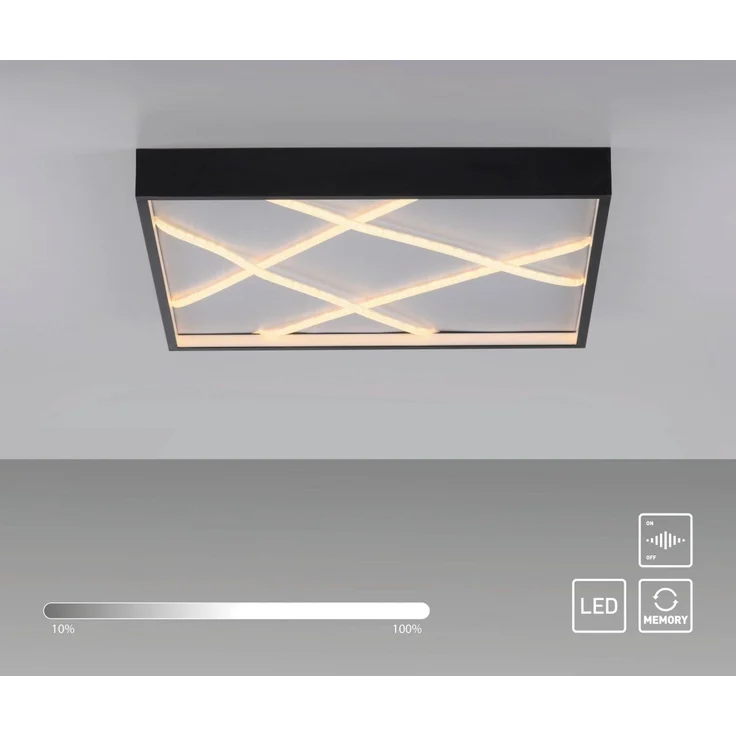 JUST LIGHT 14093-18 MIKADO Deckenlampe eckig schwarz 3000K – Bild 1