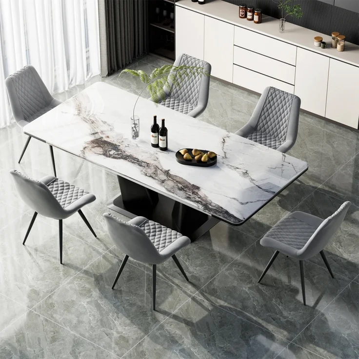 HTI-Living Kunstleder Grau Esszimmerstuhl Astrid 4er-Set – Bild 3