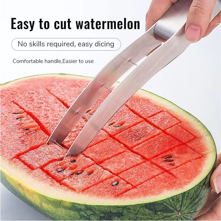 FELIXLEO Obstschneider Wassermelonen Schneider Edelstahl Melonen Wuerfel Messer, (1-tlg) – Bild 4