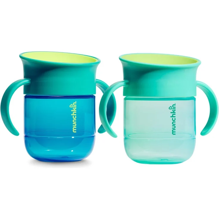Munchkin Babytasse Miracle 360 | 2er-Pack | 6m+ | 207ml | Dunkelblau/Blau