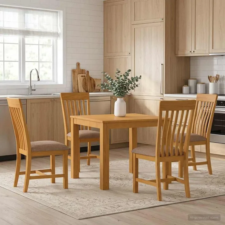 vidaXL Essgruppe RIJSWIJK 5 stk. Grau 90 x 90 x 75 cm Massivholz Eiche 3430338