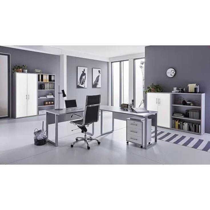 BMG Möbel Büromöbel-Set Office Edition Set 1, (Büro Sparset, 6-tlg), Schränke abschließbar, Regale mit verstellbaren Einlegeböden – Bild 1