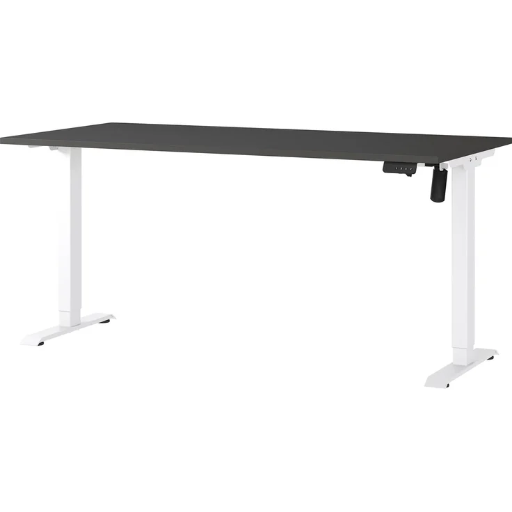 Germania Schreibtisch 8024-569, in Graphit/Weiß, elektr. höhenverstellbar, 160 x 119 x 80 cm (BxHxT) – Bild 1