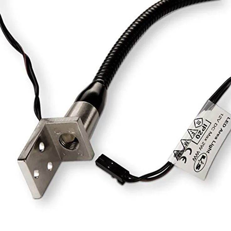 SO-TECH LED Bettleuchte Luminoso Schwarz, dimmbare Schwanenhals Leuchte mit 2 W, warmweiß, 30 LEDs, inkl. Netzteil und Montagematerial – Bild 6