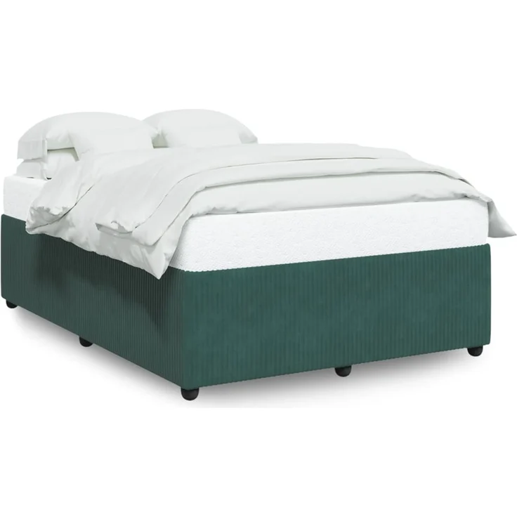 vidaXL Bettgestell ohne Matratze Dunkelgrün 140x200 cm Samt 3285015 – Bild 2