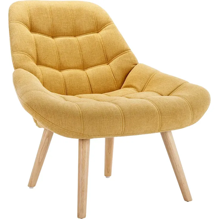 Vente-unique - LUOSTO Sessel Stoff Gelb - B 79 cm x H 83 cm x L 87 cm – Bild 3