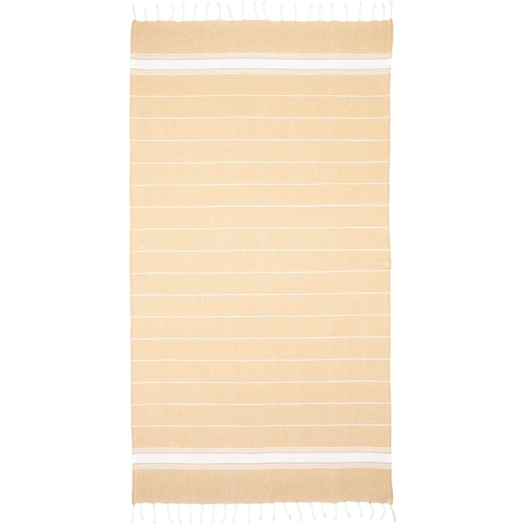 Pareo Futa Strandtuch 90x170 cm – Hamamtuch mit Fransen Beige