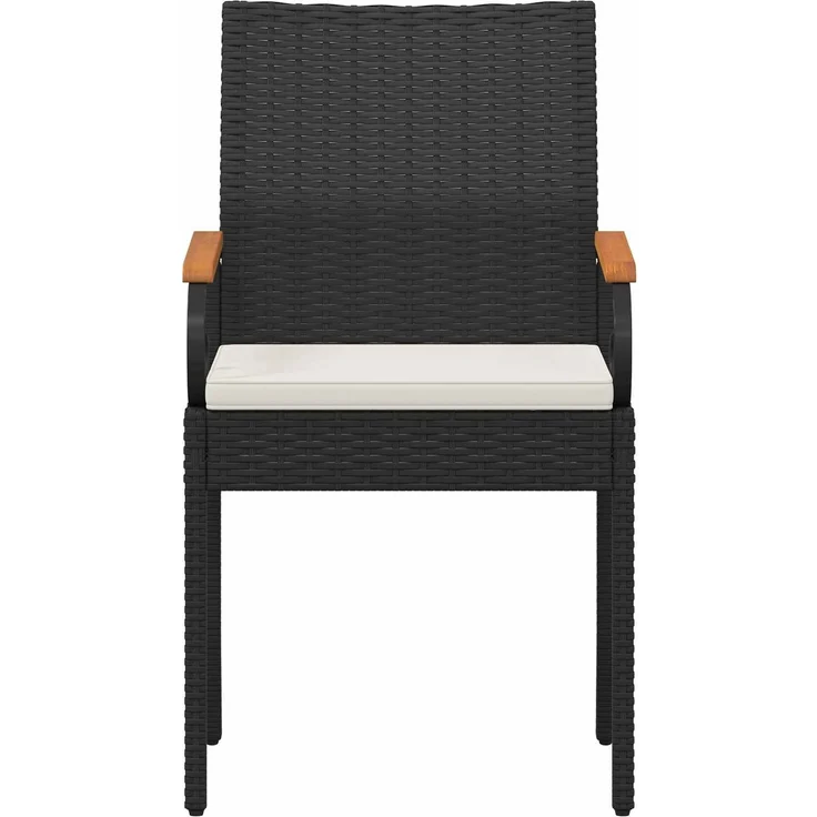 vidaXL Gartenstühle 4 Stk. Schwarz und Cremeweiß 42025885 – Bild 6