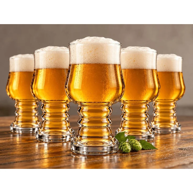 Sendez Bierglas 6er Set Biergläser 500 ml Craft Beer Gläser mit Profilfuß, 6-tlg, Glas – Bild 4