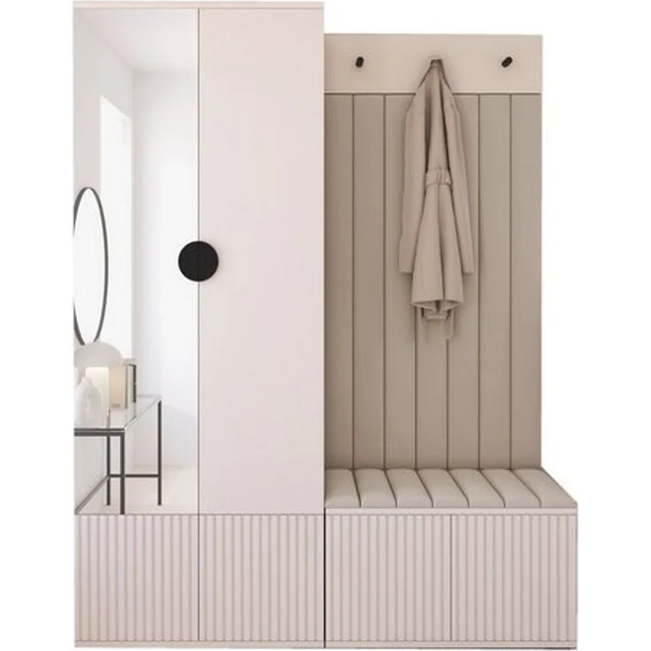 Compleo Garderoben-Set mit Sitbank, 2 Türen, Elegant design, Kaschmir – Bild 4