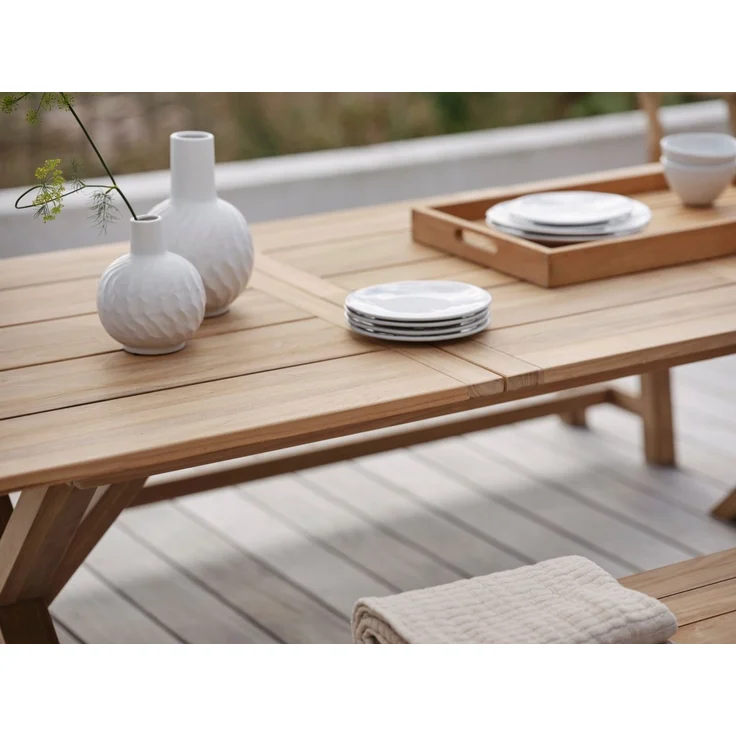 Gartenesstisch Brutus aus Teakholz, modern und ausziehbar, natur, 200–265x100 cm, für 6–8 Personen – Bild 8
