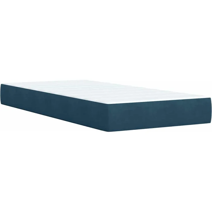 vidaXL Boxspringbett mit Matratze Blau 90x190 cm Samt 3288484 – Bild 12