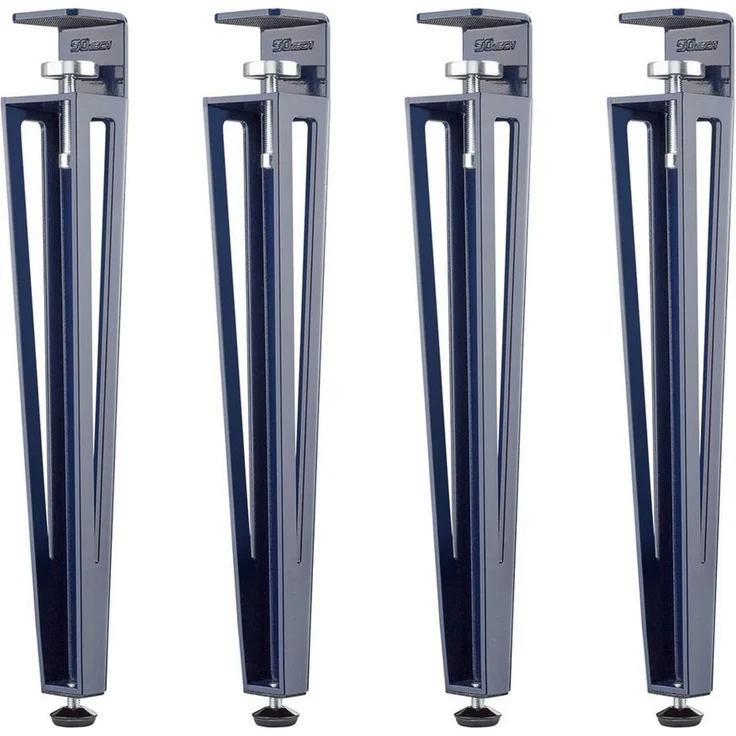 SO-TECH® Tischbein ColorLine in F-Form konisch zulaufend von 70 auf 40 mm, mit Klemmschraube (ohne Bohren) - blau - Höhe 464 mm - 4x – Bild 1