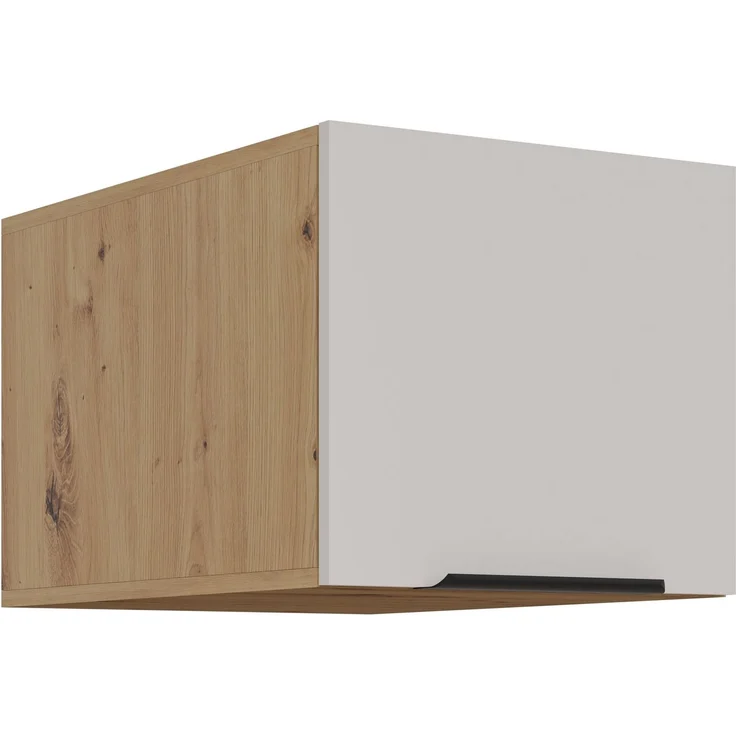 Aufsatzschrank Hochschrank 40 cm Küche SOLANO Kaschmir beige + Eiche Artisan matt Küchenzeile Küchenblock – Bild 1