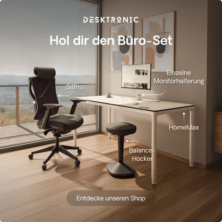 Ergonomischer Balancehocker Desktronic – Höhenverstellbarer Stehhocker für Homeoffice & Stehschreibtisch, Aktivsitz-Hocker mit Wippfunktion, rutschfester Standfuß – Schwarz – Bild 9
