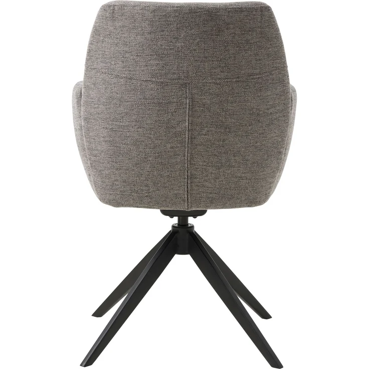 Armlehnstuhl >ROXANA< drehbar, Wipp-Relax-Funktion, Grau, Stoff-Brego - 57,5x88x62cm (BxHxT) – Bild 3
