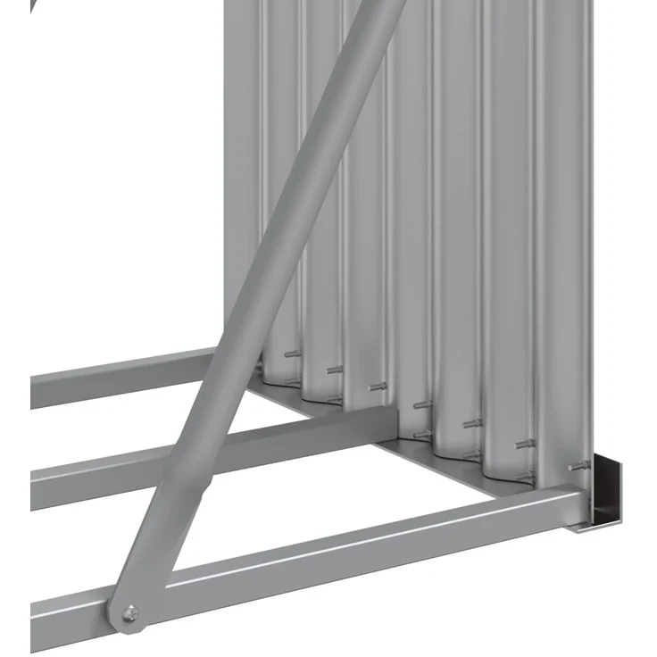 vidaXL Kaminholzunterstand Hellgrau 180x45x100 cm Verzinkter Stahl 364554 – Bild 7