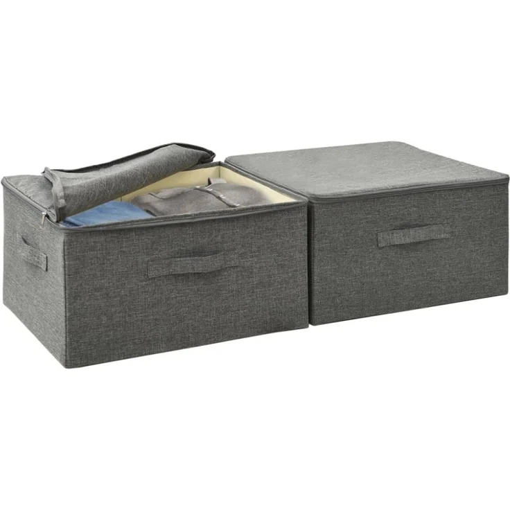 vidaXL Aufbewahrungsboxen 2 Stk. Stoff 43x34x23 cm Anthrazit 332909 – Bild 4