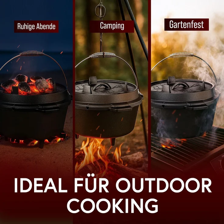 GUSSKÖNIG Dutch Oven Klassisch Topf mit Füßen 4,5L Set – Bild 5