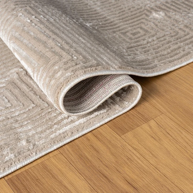 Vimoda Designteppich Wohnzimmer Boho Design 3D Raute Hoch-Tief-Effekt, Rechteckig, Höhe: 11 mm, Teppich 3D kariert für Esszimmer, Flur & Schlafzimmer – Bild 3