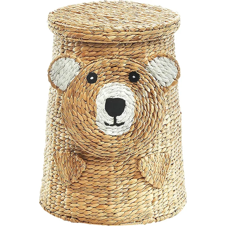 Kobolo Wäschekorb Aufbewahrung Korb BEAR - Wasserhyazinthe - natur