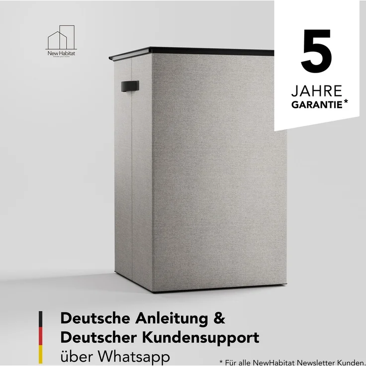 NewHabitat Gelber Sack Ständer 70L – Gelber Sack Mülleimer mit Klappdeckel, Grau (75x57x37) – Bild 6
