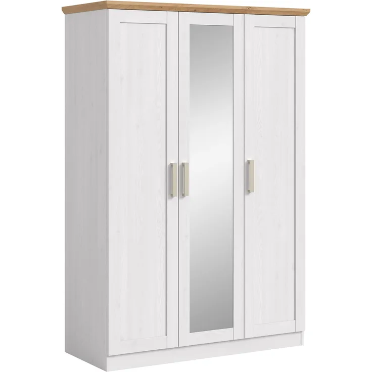 Kleiderschrank 3-türig (B/H/T: 124x185x54 cm) in Sibiu Lärche Nachbildung