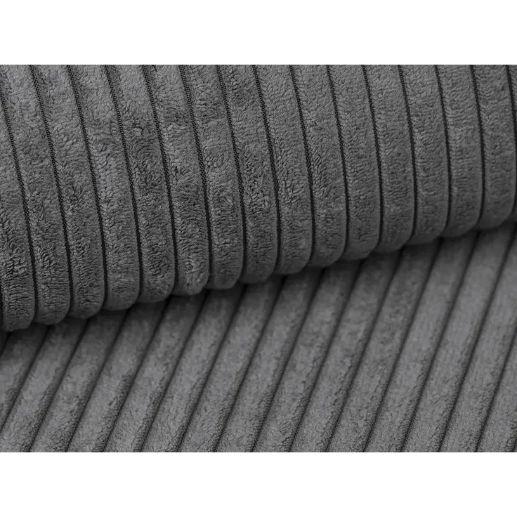 Vente-unique - PINETA Chaise longue SamtStoff Grau - B 115 cm x H 67 cm x L 180 cm – Bild 7