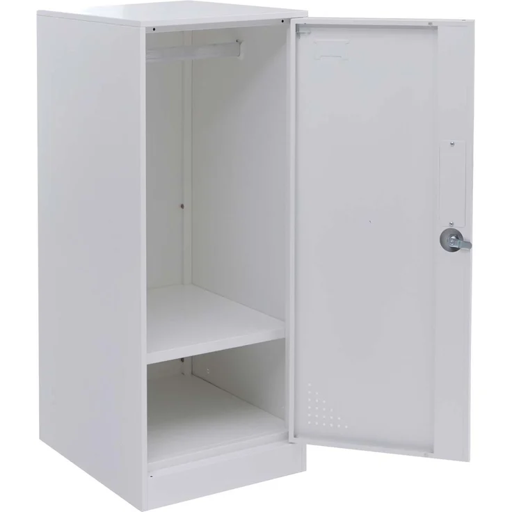 Spind HWC-P63, Schließfach Wertfachschrank Schließfachschrank Tür Kleiderstange, 90x38x45cm Stahl ~ weiß – Bild 7