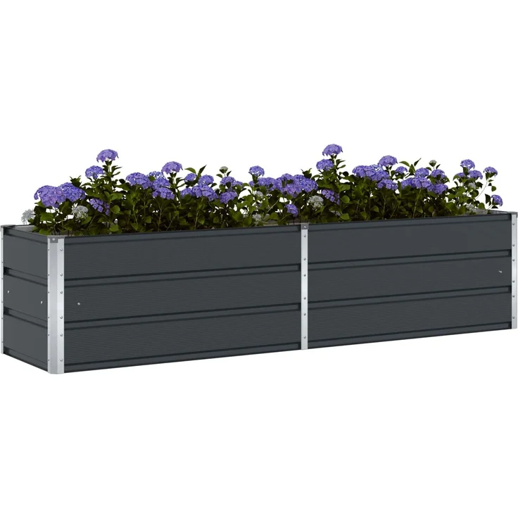 vidaXL Pflanzkübel Anthrazit 195 x 50 x 45 cm Verzinkter Stahl 42018204 – Bild 3