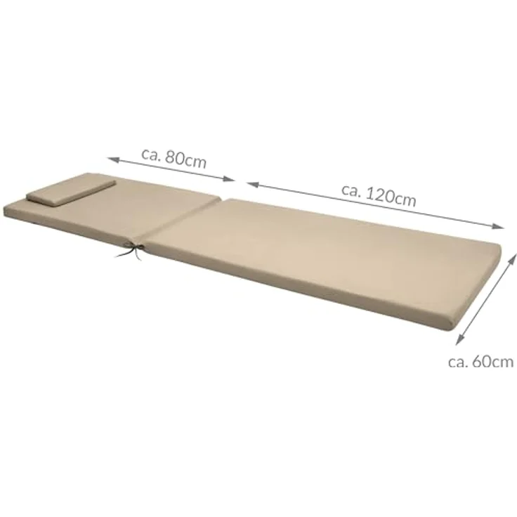 Beautissu Rollliegenauflage Loft RL 200 x 60 x 5 cm Natur – Bild 6