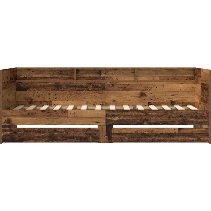 vidaXL Tagesbett mit Schubladen mit Regal Altholz Holzwerkstoff 3429640 – Bild 5