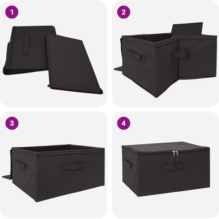 vidaXL Aufbewahrungsbox Vliesstoff 55 x 35 x 32 cm 61,6 L Anthrazit 42024582 – Bild 9