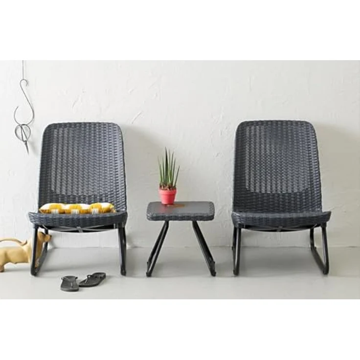 Keter 17197637 Lounge Set Rio, Rattanoptik, Kunststoff, anthrazit – Bild 5