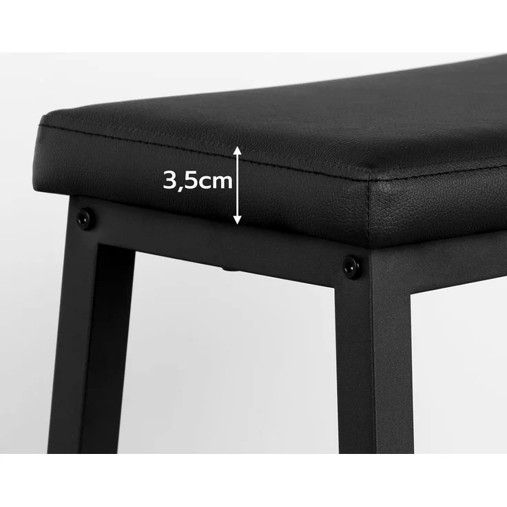 HOOBRO 2er Set Barhocker, Hocker gepolstert, Barstuhl für die Küche, Barhocker Ohne Lehne, 61 cm hoch, für Hausbar, Esszimmer, einfacher Aufbau, Schwarz EBB01MD01 – Bild 7