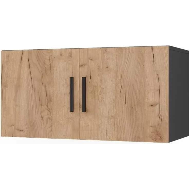 Aufsatzmodul Ingo Anthrazit/Goldkraft Eiche 80 x 40 cm mit 2 Türen Vicco – Bild 1