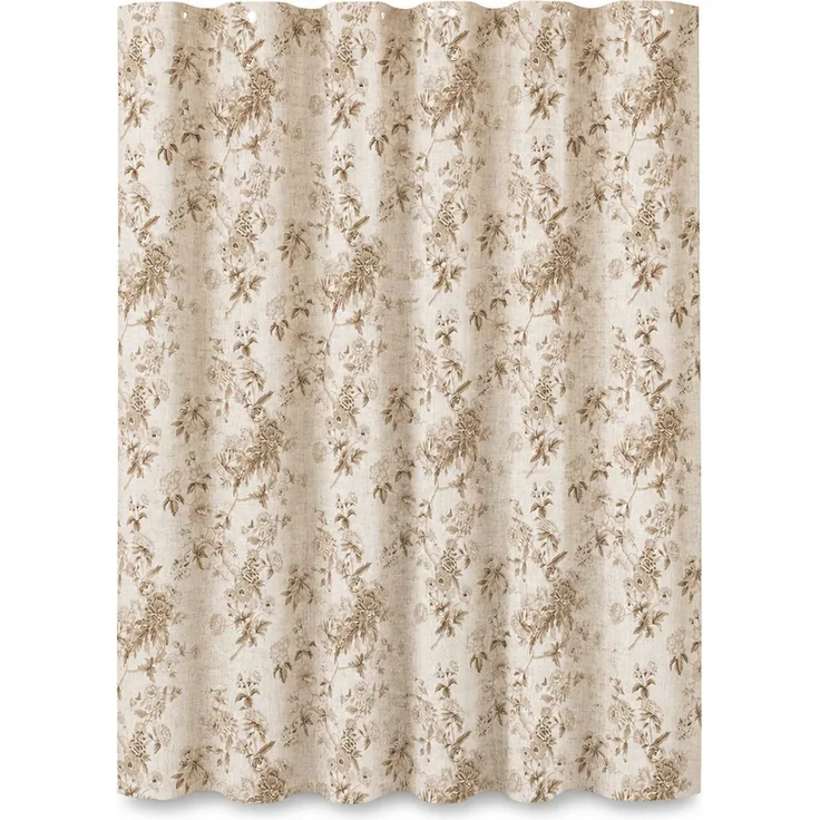 Duschvorhang mit floralem Digitaldruck für Badezimmer Beige, 150x200 cm
