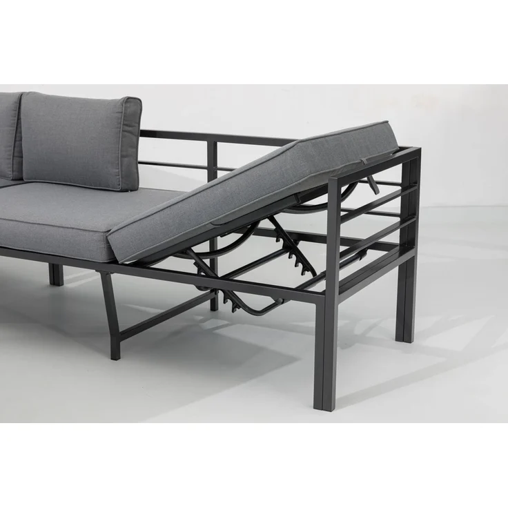 Gardissimo 'LARINO' Ecklounge mit verstellbarer Liegefläche und ausziehbarem Gartentisch, Aluminium anthrazit – Bild 5