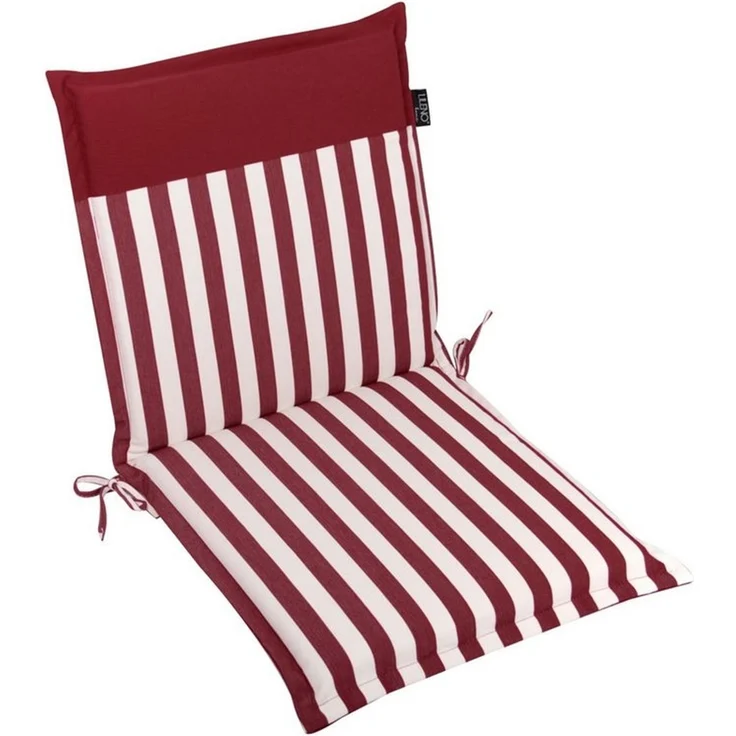 LILENO HOME Polsterauflage Gartenstuhl Niedriglehner Auflage, bequeme Sitzauflage für Gartenmöbel, (1 St, 1er Set), Polsterauflage Streifen Rot, Sitzpolster für Klappstühle – Bild 5