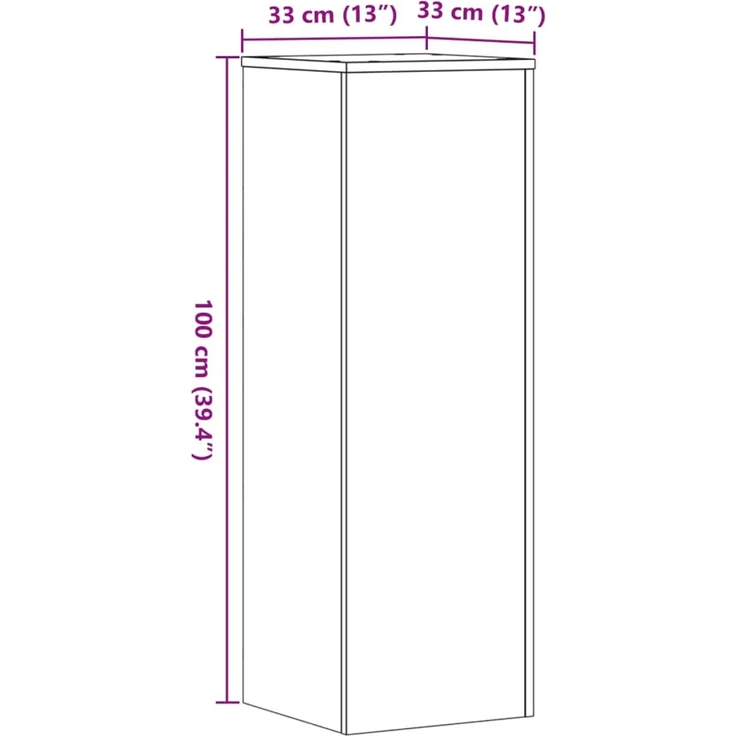 vidaXL Pflanzenständer Räuchereiche 33x33x100 cm Holzwerkstoff 852955 – Bild 9