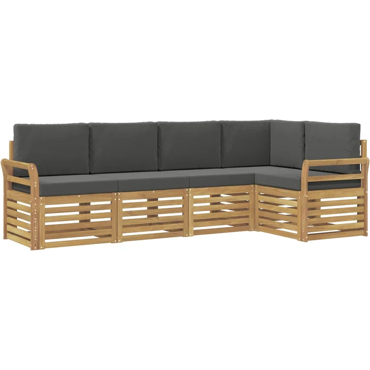 vidaXL Outdoor-Sofagarnitur 5 stk. 5-Sitzer Weiß und Anthrazit 3391837 – Bild 2