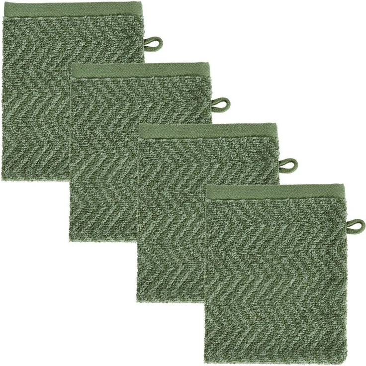 REDBEST Waschhandschuh Waschhandschuh "Palmdale" 4er-Pack, Frottier, Walk-Frottier gemustert – Bild 5