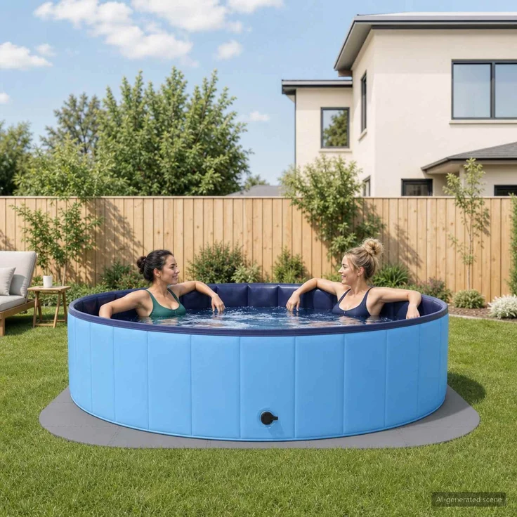 vidaXL Pool Bodenschutzmatte 25 Stk. Ø 292 cm Rund EVA-Schaum Grau 42042637 – Bild 1