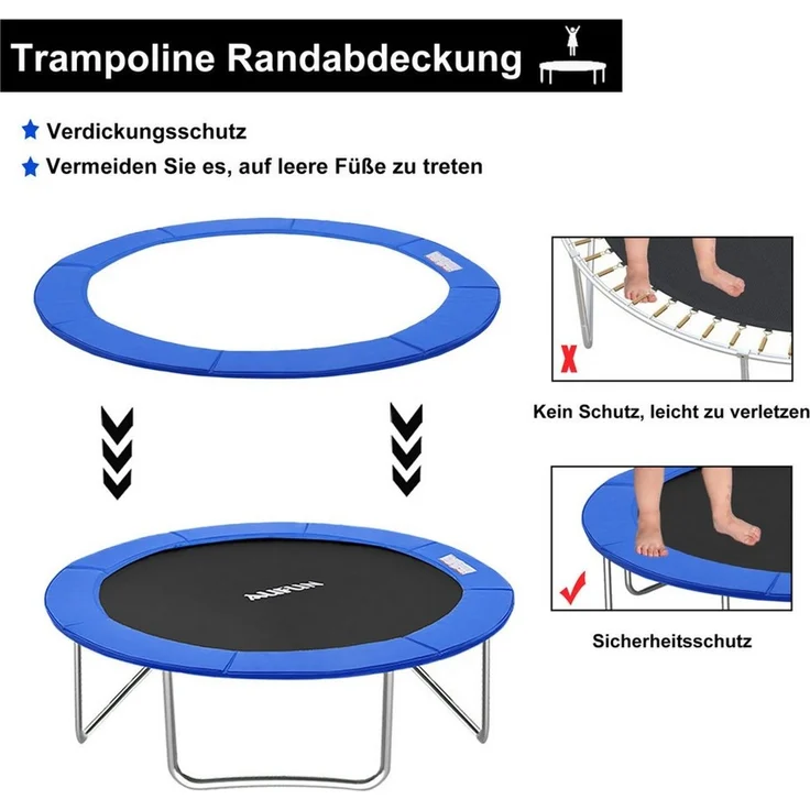 FIVMEN Trampolinschutzrand Trampolin-Federabdeckung, PVC Schutzabdeckung – Bild 3
